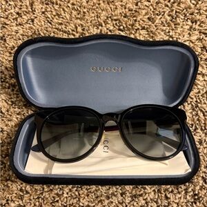 Gucci Dark Frame Sunglasses with Case